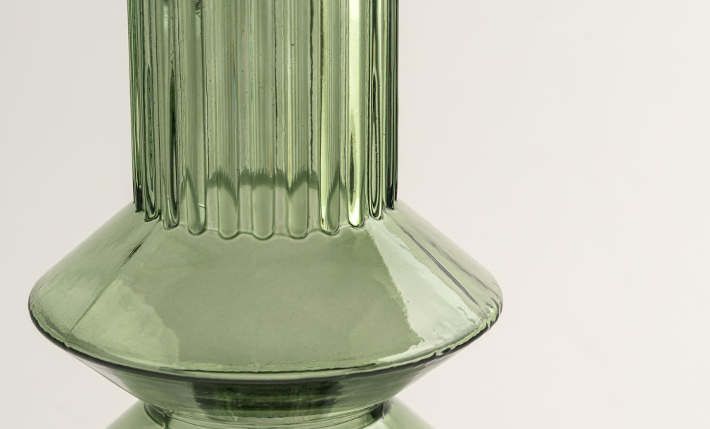 Bamboo Green Vase H21 cm