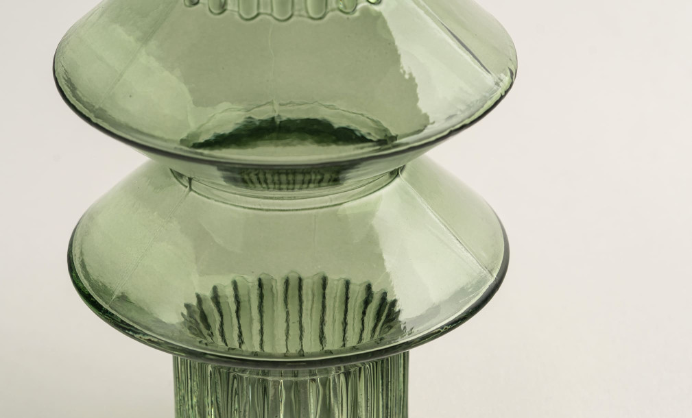 Bamboo Green Vase H21 cm