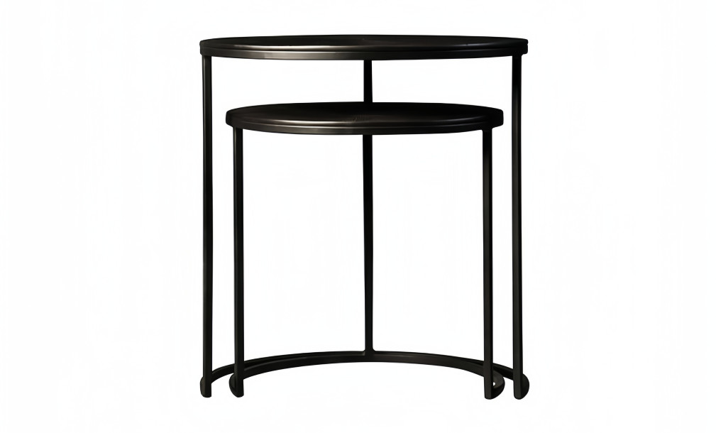 Godfrey Set of 2 Side Tables Dark Copper Finish