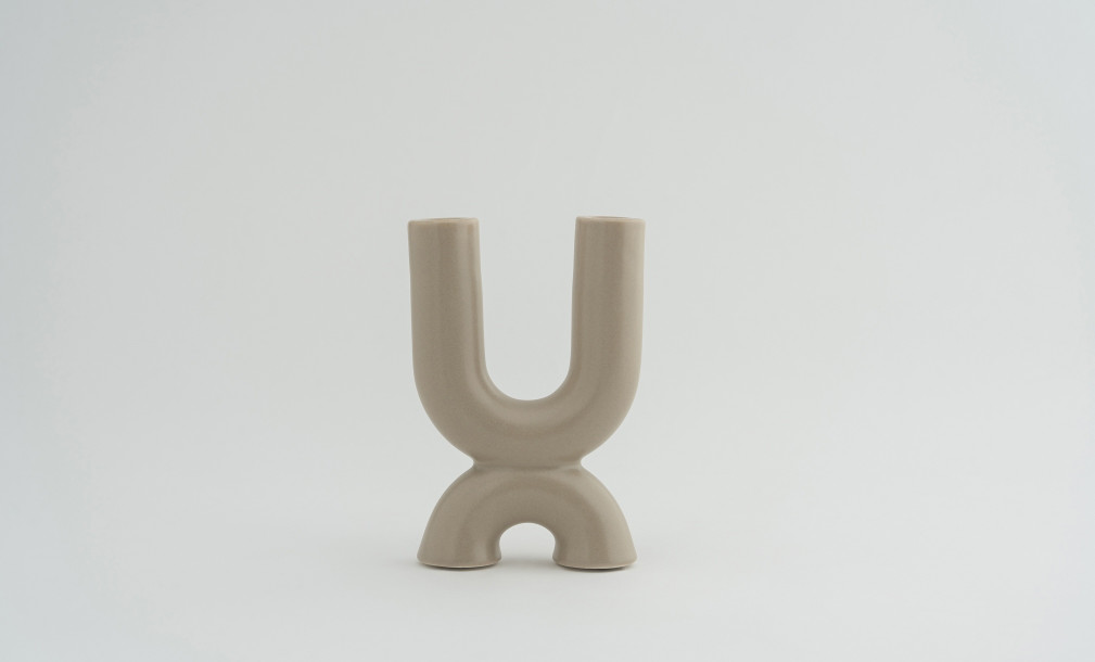 Beige Organic Candleholder