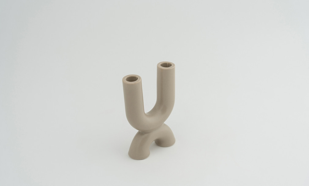 Beige Organic Candleholder