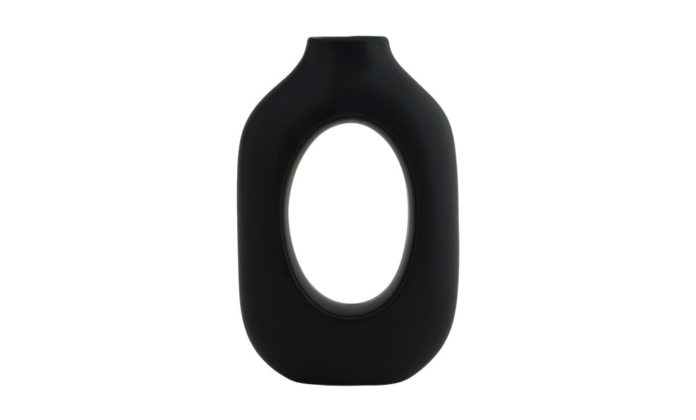 Ring Black Vase H21 cm