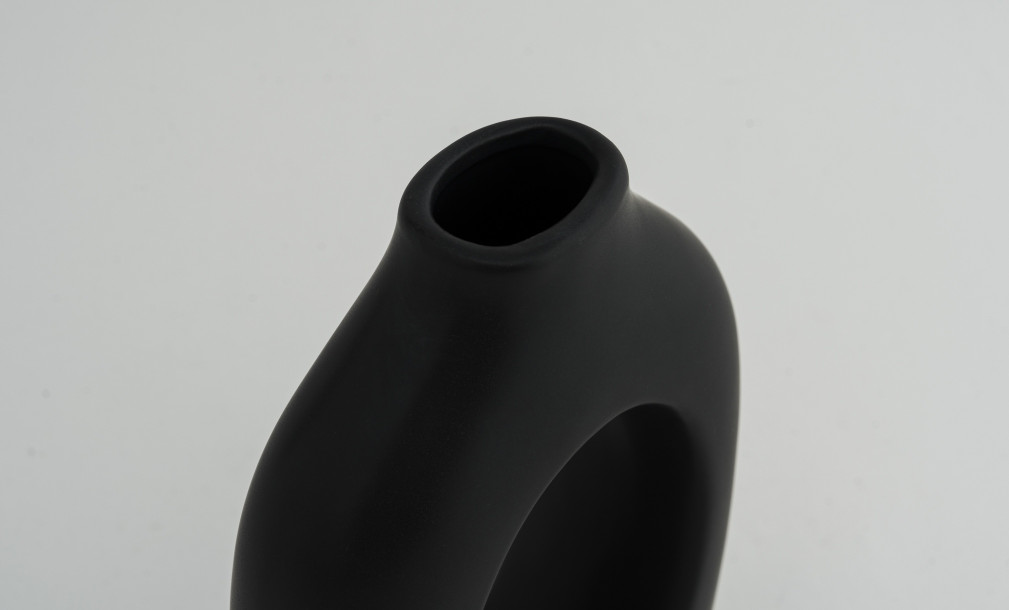 Ring Black Vase H21 cm