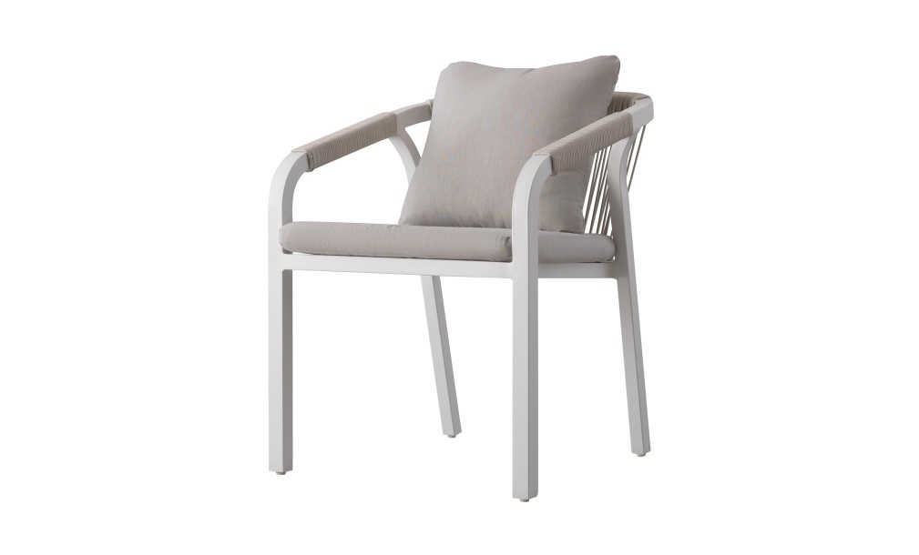 Ancona Dining Chair With Cushion White