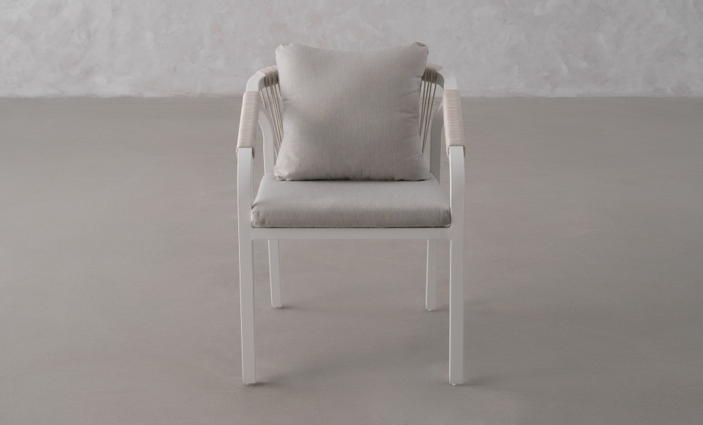 Ancona Dining Chair With Cushion White