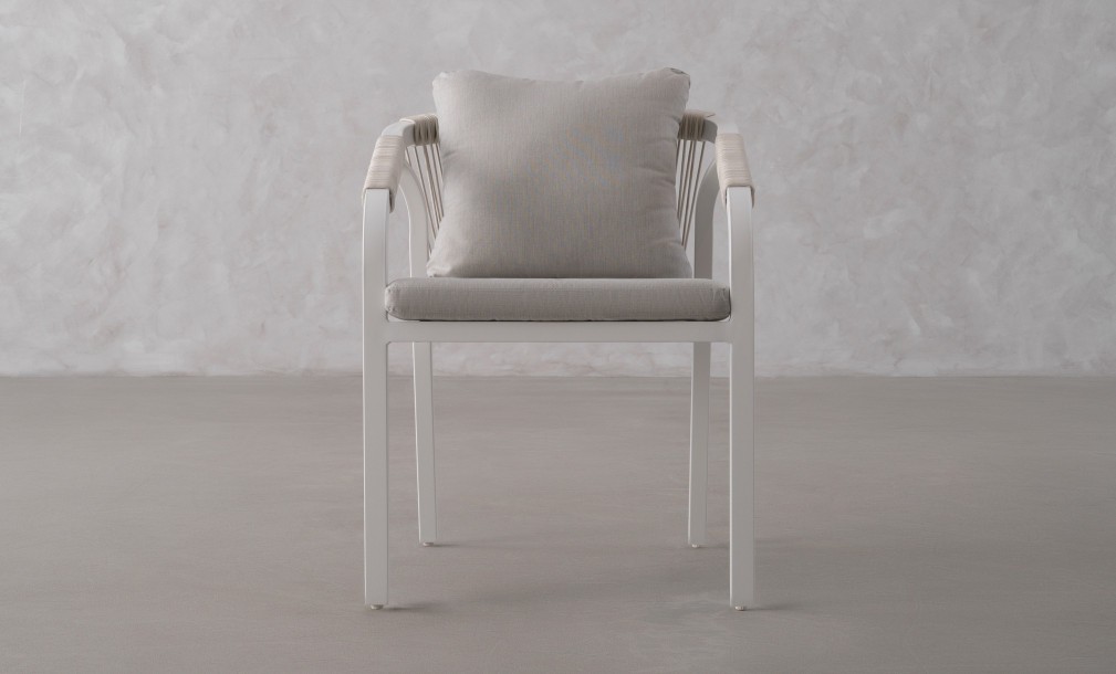 Ancona Dining Chair With Cushion White
