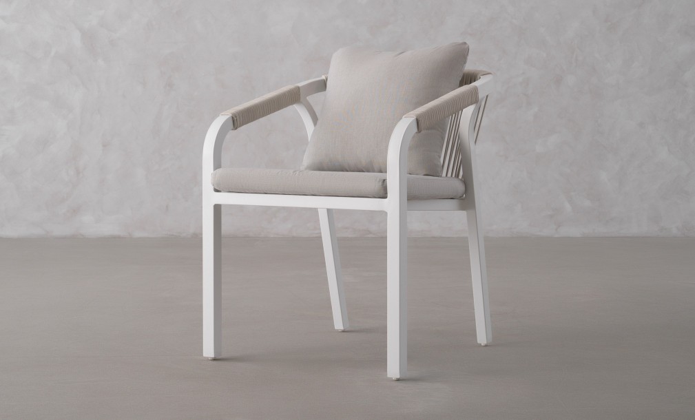 Ancona Dining Chair With Cushion White