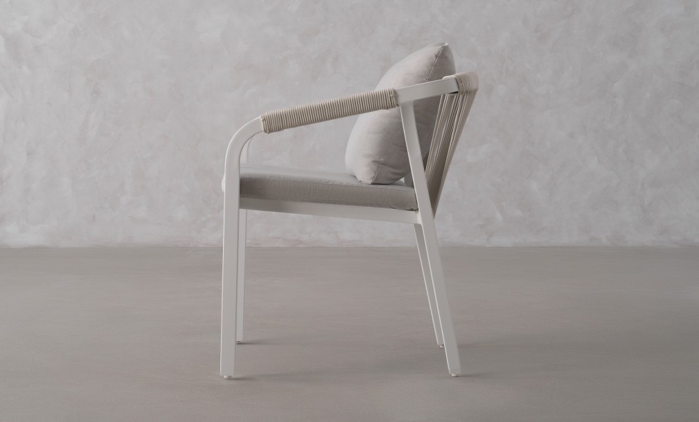 Ancona Dining Chair With Cushion White