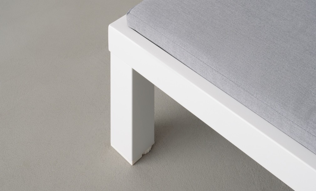 Elba White Sunlounge with Cushion
