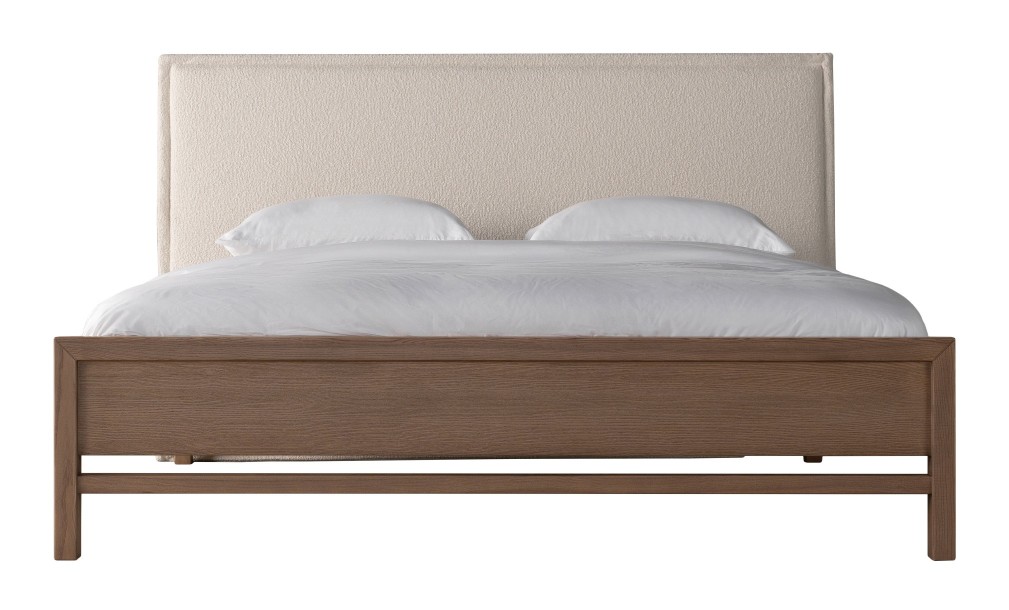 Rene Upholstered Headboard Bed 200x200 cm (Fabric: FIORD PLAIN col.101 (Кат. 3))