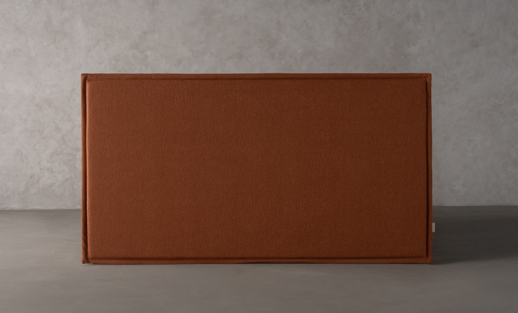 Rene Upholstered Headboard Bed 200x200 cm (Fabric: EASY BOUCLE col.03 RUST; LEGS - ML09 CAPPUCCINO (ash))