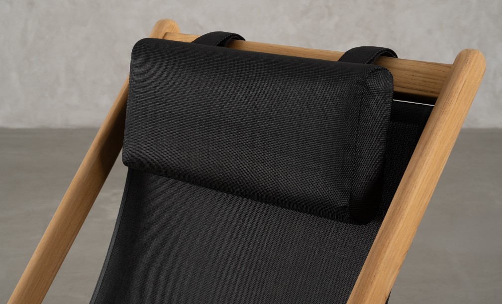 Riviera Outdoor Teak Deckchair Black Sling