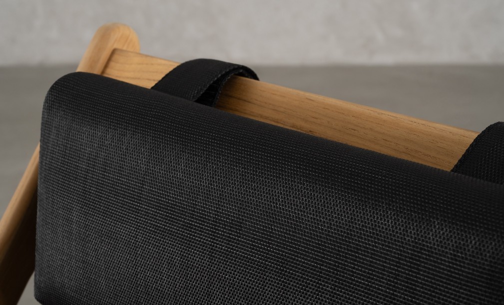 Riviera Outdoor Teak Deckchair Black Sling