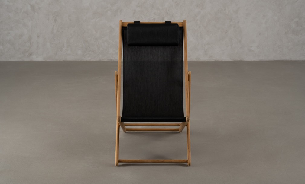Riviera Outdoor Teak Deckchair Black Sling