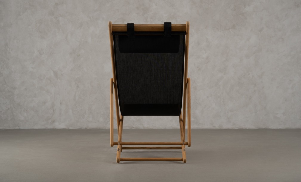 Riviera Outdoor Teak Deckchair Black Sling