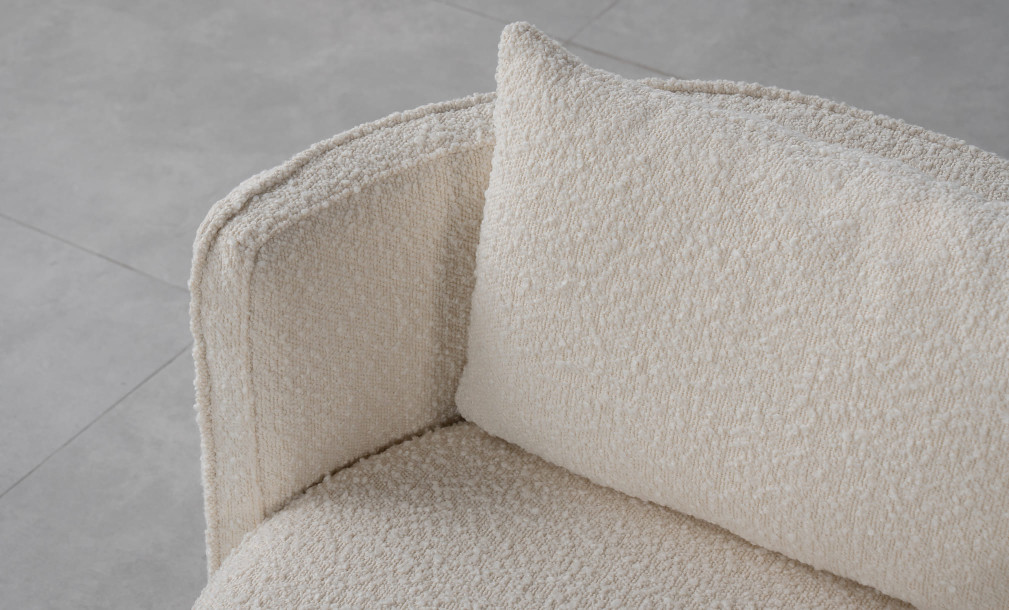 Buddy Swivel Armchair (Milk-White Boucle)