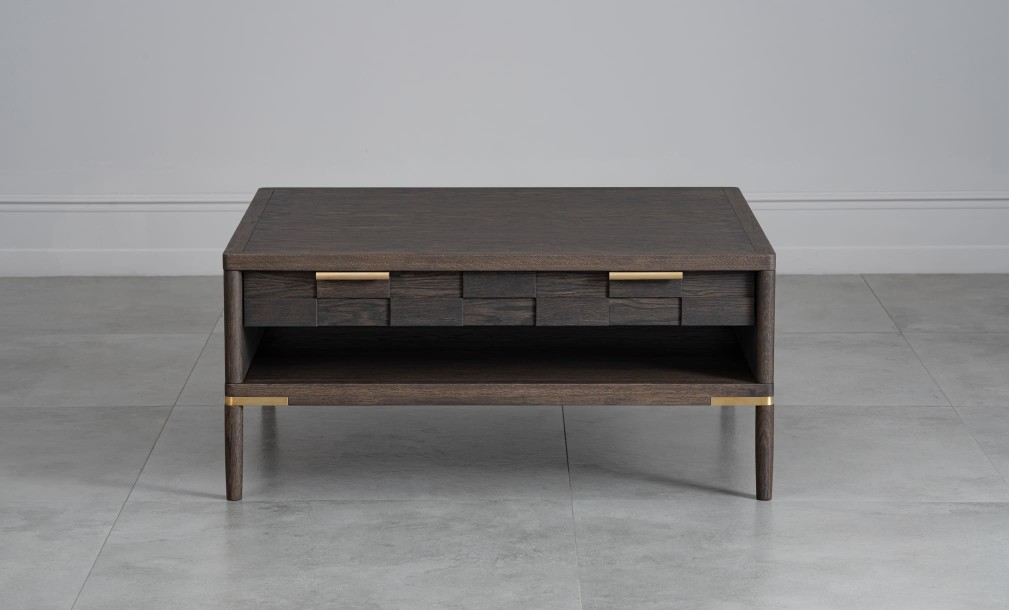 Textures Coffee Table with 2 drawers (Color: Oak TEXTURES)