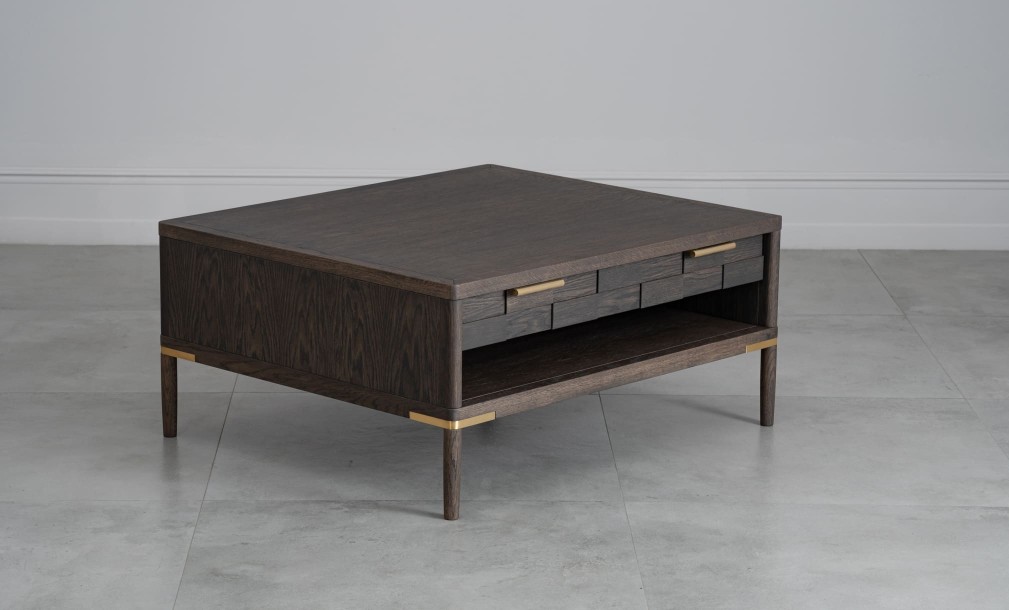 Textures Coffee Table with 2 drawers (Color: Oak TEXTURES)
