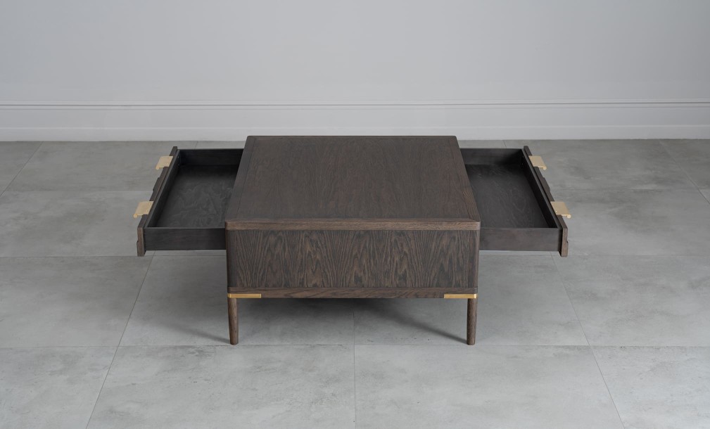 Textures Coffee Table with 2 drawers (Color: Oak TEXTURES)
