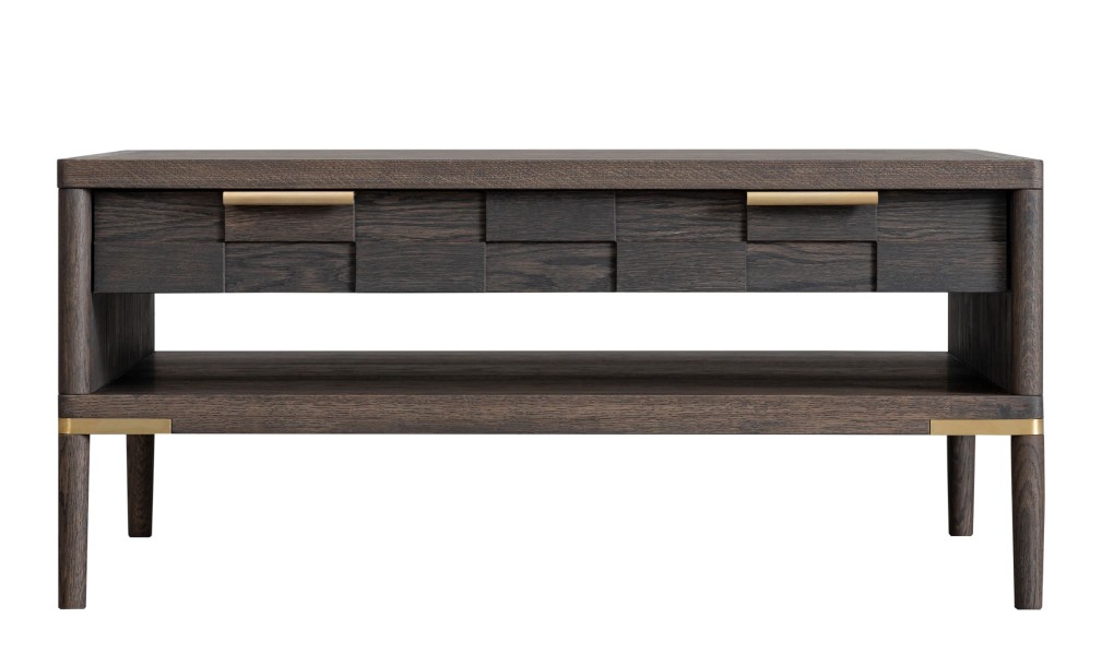 Textures Coffee Table with 2 drawers (Color: Oak TEXTURES)