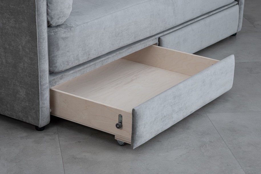 Ripley Sofabed with storage 120x200 cm (Fabric: EASY BOUCLE col.25 Mint (Cat. 3); mattress cover 23 cm height)