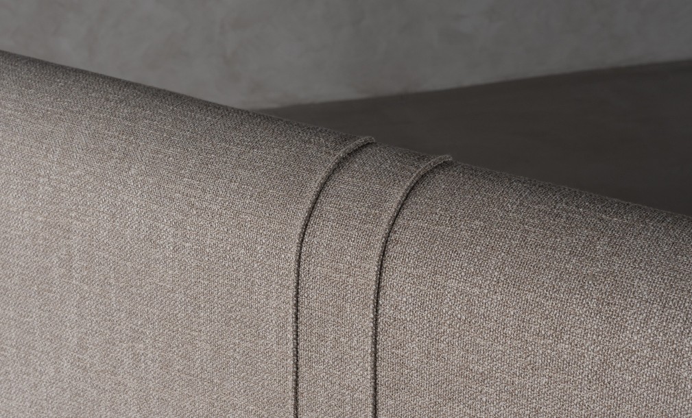 Lagom Wood Bed 200x200 cm with Storage (Fabric: PIXEL col. Marble Chips (Cat. 3))