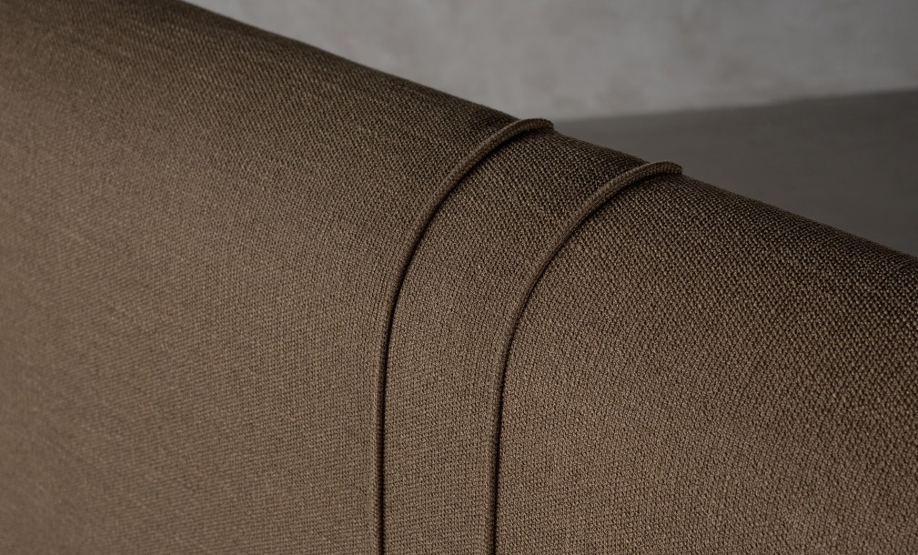 Lagom Wood Bed 200x200 cm (Fabric: SOFT ROCK 107 OLIVE (Cat. 3))