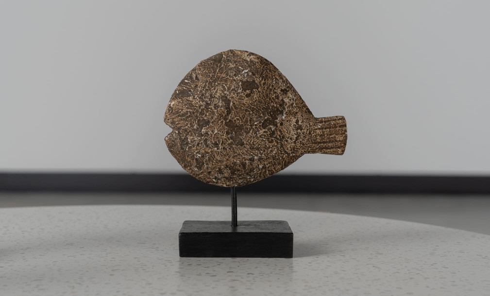 Set Of Two Decoration Wooden Fish On Stand