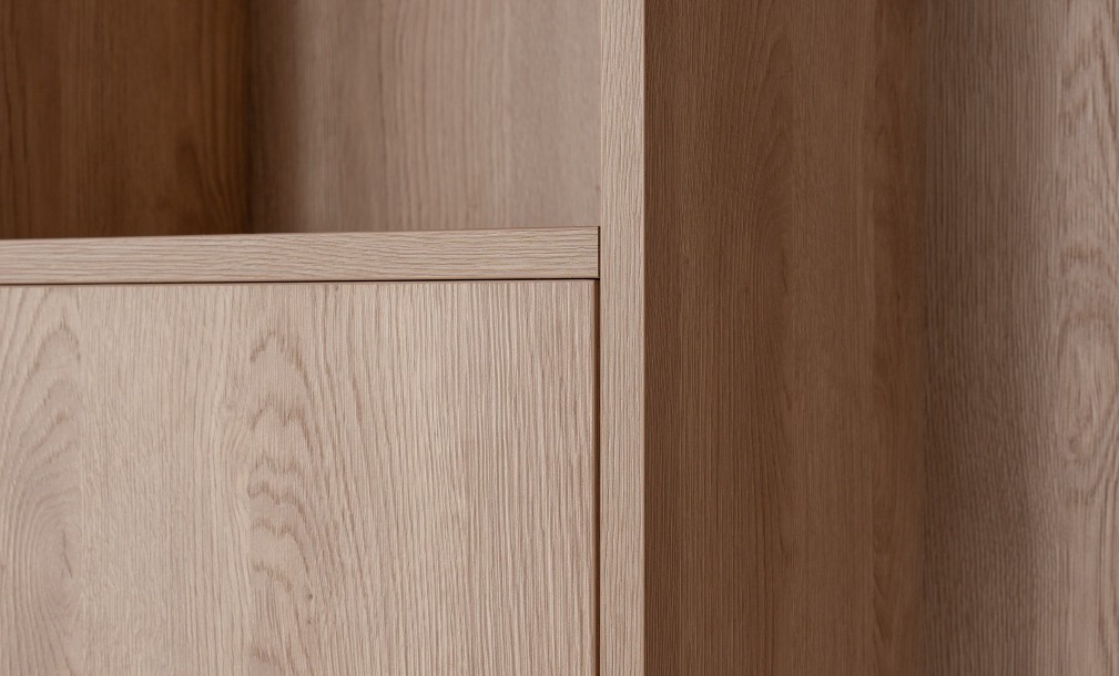 Chess Bookshelf 5-Facades and Back Wall (Color: Sand Oak (Egger))