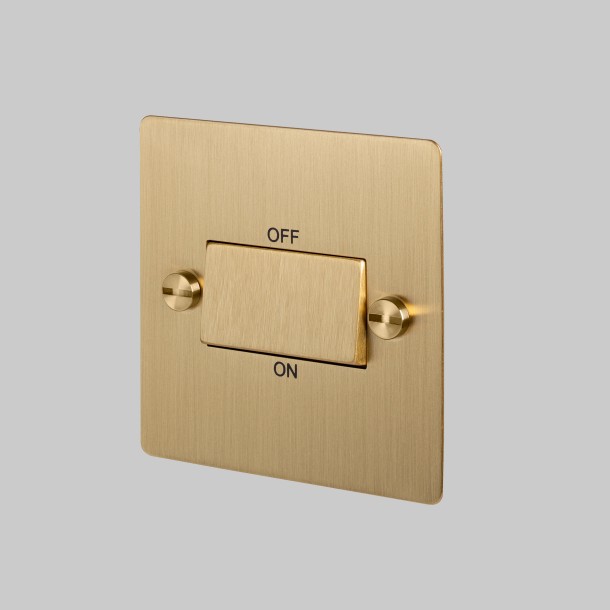 Triple Pole Fan Switch - Brass - Black interior