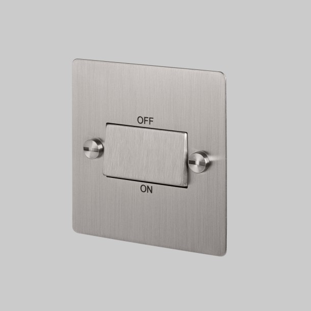 Triple Pole Fan Switch - Stainless Steel - Black interior