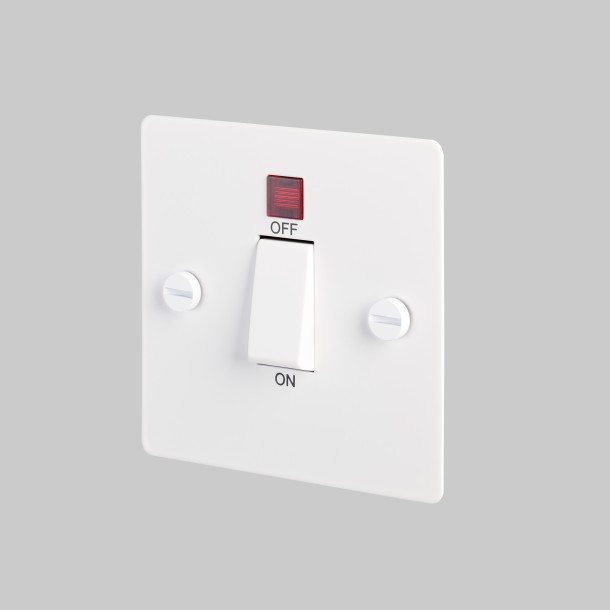 45A DP Cooker Switch with neon - White - White interior