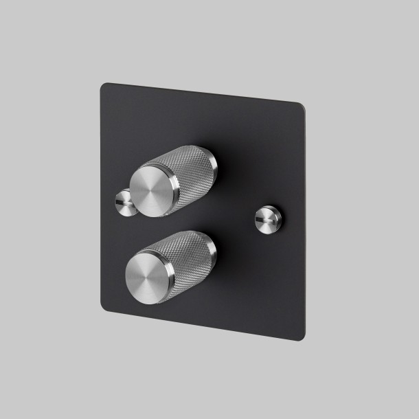 2G Dimmer 120W Black Steel Detail [EL221P]