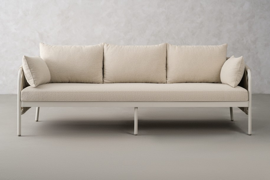 Taormina Light 3 Seater Outdoor Sofa Haze Sandy