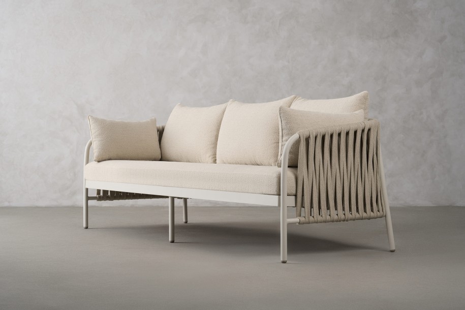 Taormina Light 3 Seater Outdoor Sofa Haze Sandy