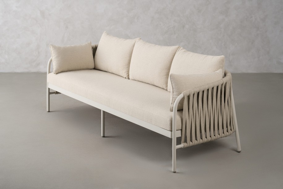 Taormina Light 3 Seater Outdoor Sofa Haze Sandy