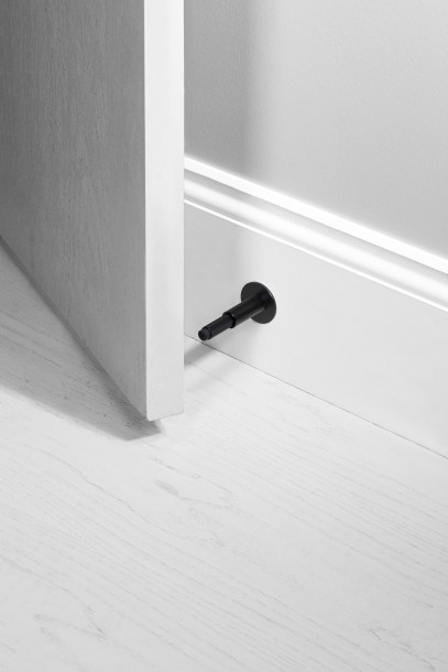 Door Stop Wall Mounted Black