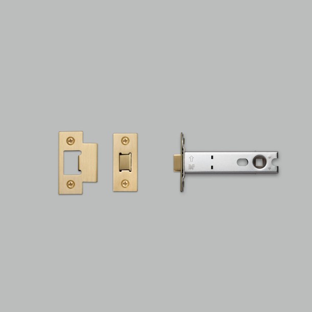 Tubular Latch for Door Knob 82mm Backset Brass