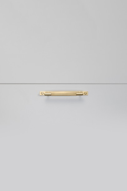 Pull Bar Plate Linear Small 190mm Brass (non US)