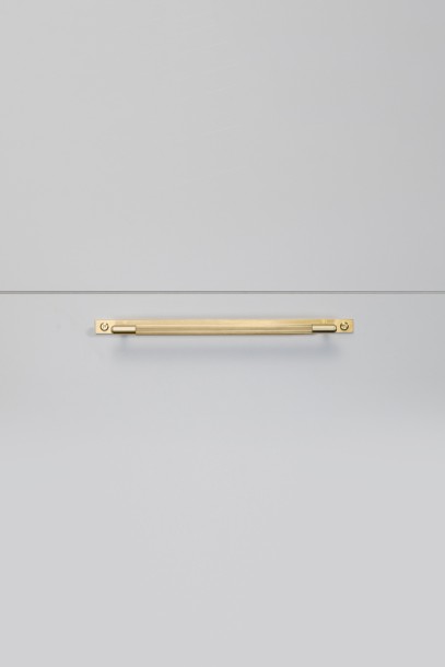 Pull Bar Plate Linear Medium 290mm Brass (non US)