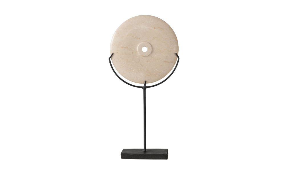 Stone "Coin" On Metal Stand Small