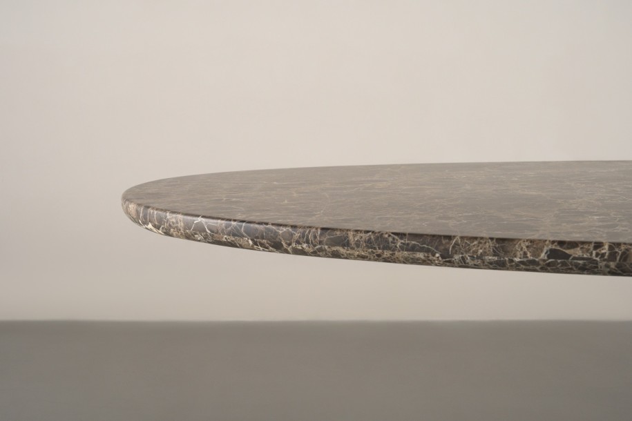 Uno Dark Emperador Oval Dining Table 300 cm
