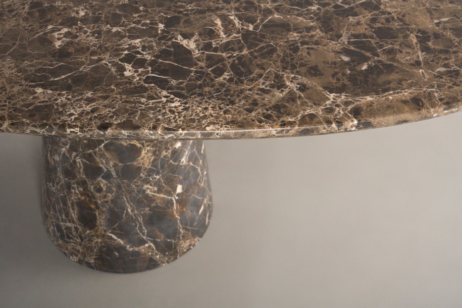 Uno Dark Emperador Oval Dining Table 300 cm