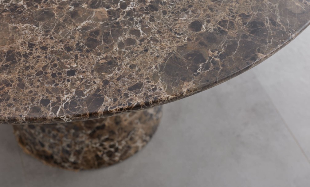 Uno Dark Emperador Round Dining Table D152 cm