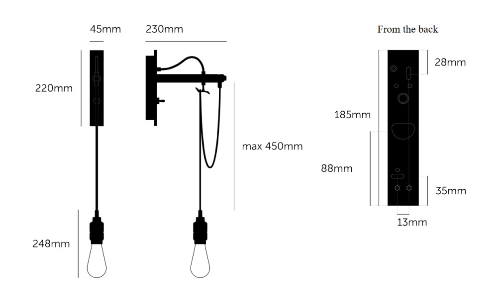 Hooked Wall Nude Graphite Brass