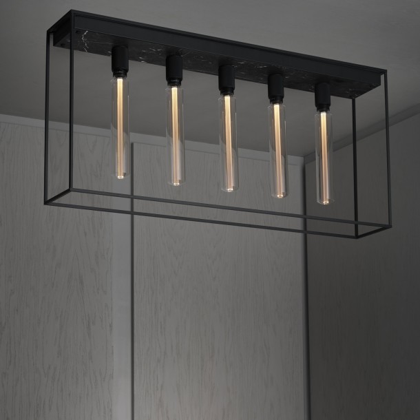 Caged Ceiling Light 5.0 Black Marble