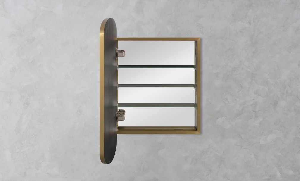 Miro Brass Mirrored Cabinet