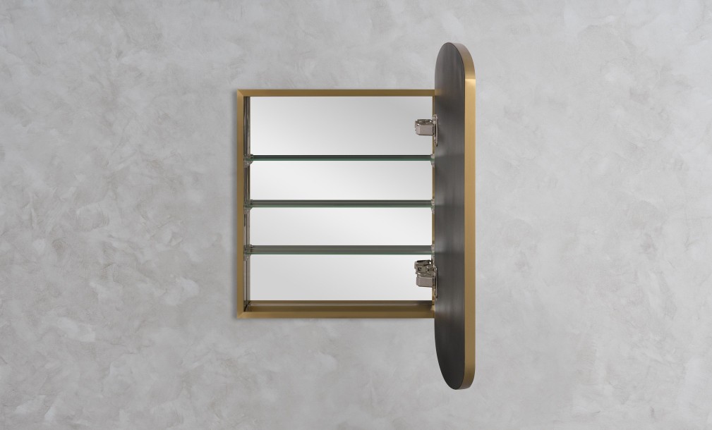 Miro Brass Mirrored Cabinet