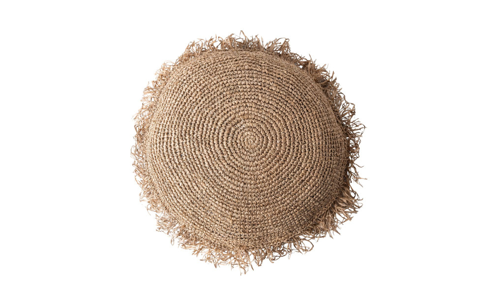 Raffia Cushion Round Natural L