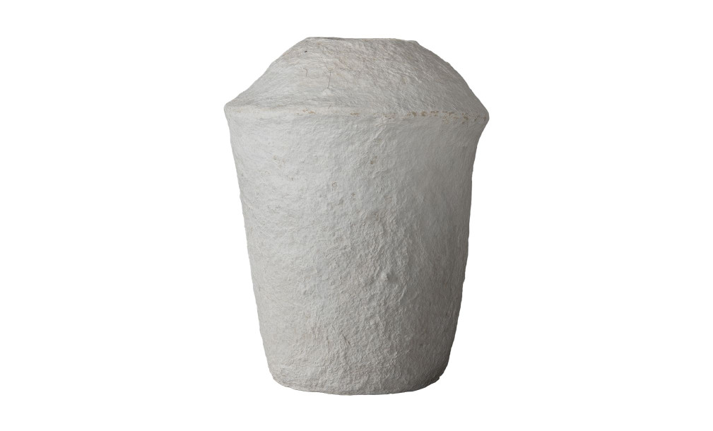 Chad Vase Papier Mache White L